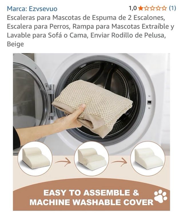 Escaleras para Mascotas de Espuma 2 Escalones