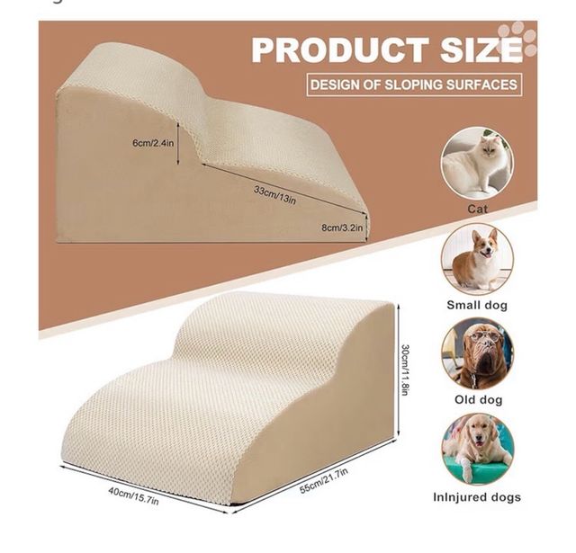 Escaleras para Mascotas de Espuma 2 Escalones