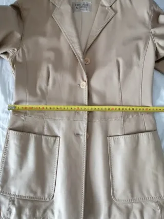 Chaqueta de piel beige Cristiano & Friends