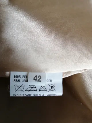 Chaqueta de piel beige Cristiano & Friends