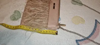 Bolso fiesta plumas beige