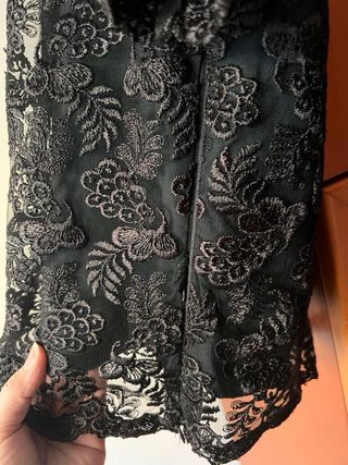 Top fiesta encaje negro talla G