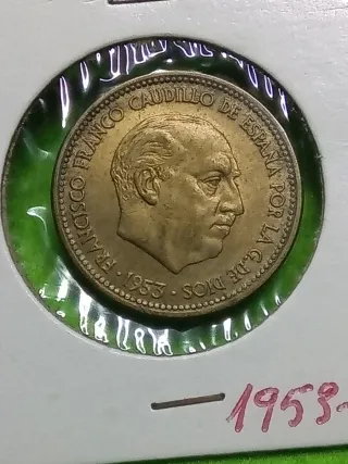 Moneda Española Franco Caudillo 1953-54