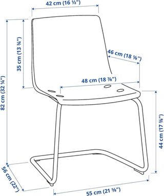 Sillas Tobias IKEA azul/cromadas (4 uds)