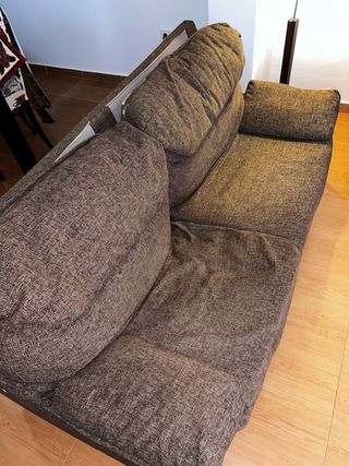 Sofá 2 y 3 plazas tela color marrón