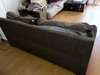 Sofá 2 y 3 plazas tela color marrón