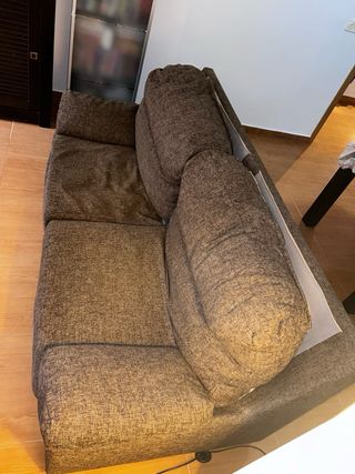 Sofá 2 y 3 plazas tela color marrón