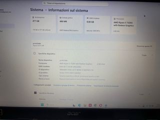 Pc Portatile Acer Aspire 3 Ryzen 5 7520u 512gb ssd