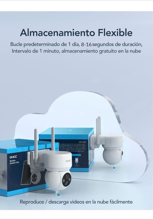 Cámara Vigilancia GNCC Solar WiFi Exterior 1080p