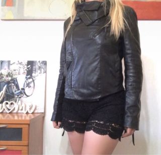 Cazadora de piel Mango