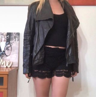 Cazadora de piel Mango