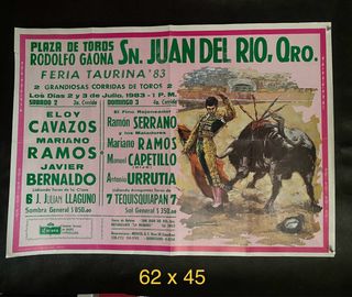 Cartel Toros Plaza Sta. Maria Querétaro 1984,