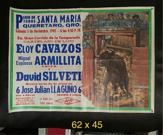 Cartel Toros Plaza Sta. Maria Querétaro 1984,