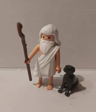 Playmobil figura antigua con perro y bastón