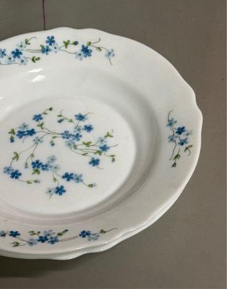 2 Piatti profondi Arcopal Fiori Blu