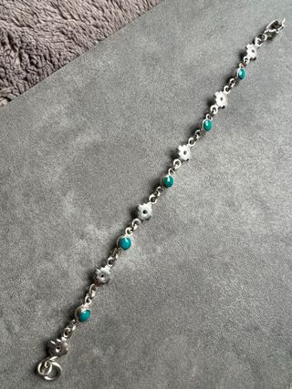 Pulsera Plata Chacanas y Turquesa