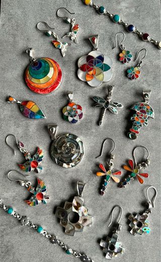 Pulsera Plata Chacanas y Turquesa