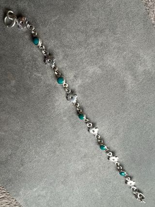 Pulsera Plata Chacanas y Turquesa