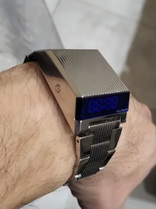 Bulova Computron Archive Digital Argento Blu