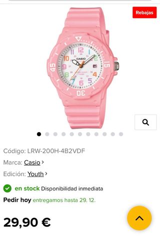 Reloj Casio Redondo Rosa