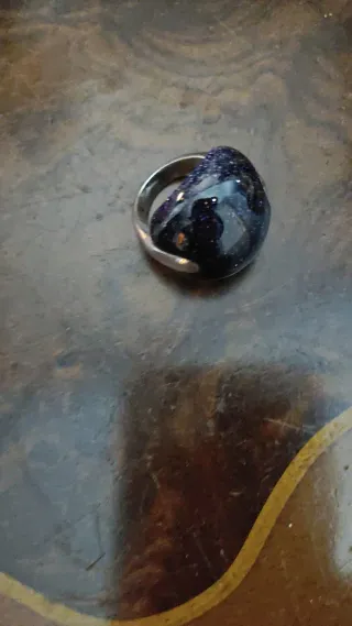 Anillo y colgante plata 925 aventurina/ Luxenter