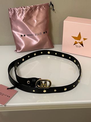 Cintura Marc Ellis tg 90 nera con dettagli oro
