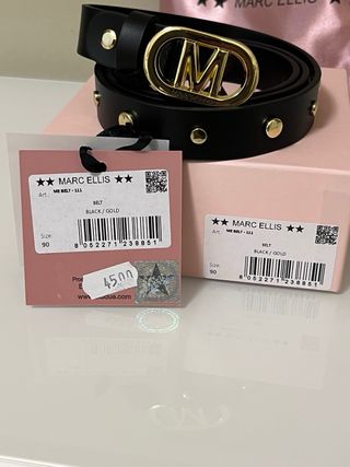 Cintura Marc Ellis tg 90 nera con dettagli oro