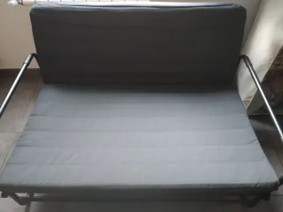 Sofá Cama 2 Plazas Ikea Negro/Gris Hammarn