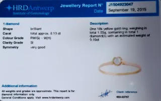 Anillo de oro con diamante engarzado.