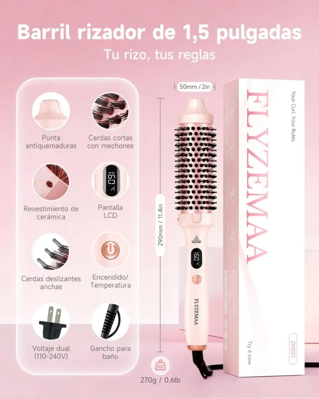Cepillo Térmico FLYZEMAA Rizador Suave