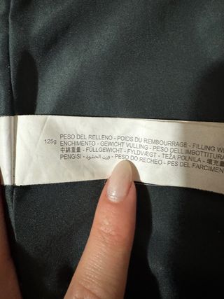 Abrigo plumífero verde Zara