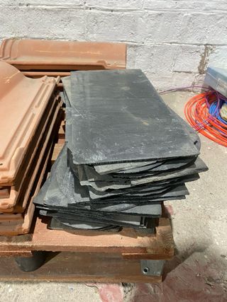 Pizarra negra piedra tejado