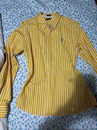 Camicia Polo Ralph Lauren a Righe Gialle Taglia 10