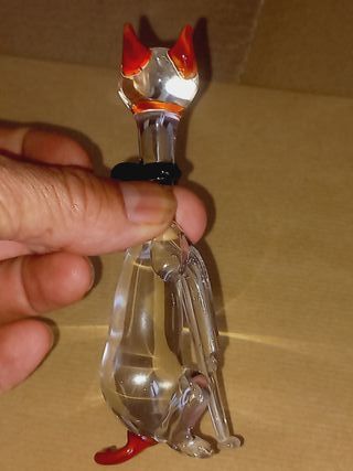 Estatueta de gato em vidro de Murano