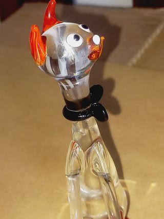 Estatueta de gato em vidro de Murano