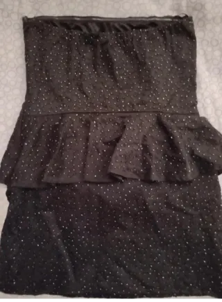 Vestido fiesta negro con pedrería