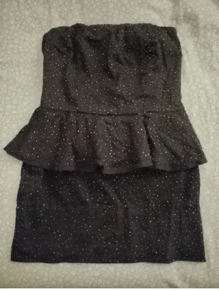 Vestido fiesta negro con pedrería