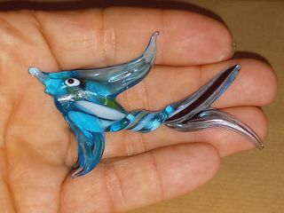 Estatueta de peixe em vidro de Murano