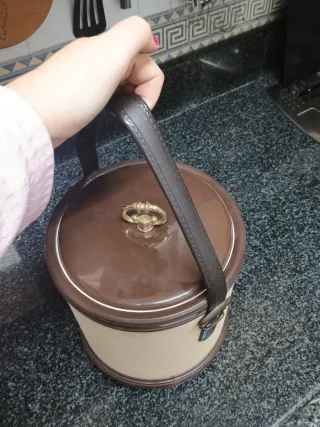 Cubitera Vintage Polipiel y Plástico