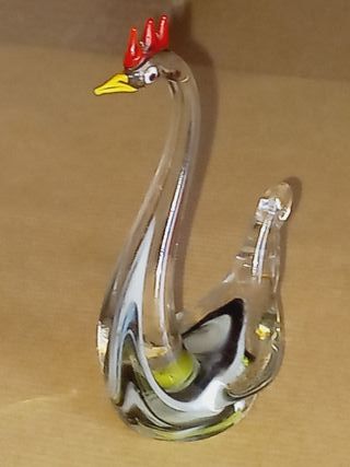 Pequena Estatueta de Cisne em vidro de Murano