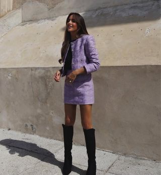 Conjunto Falda y Chaqueta Morado