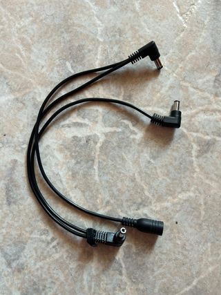 Cable alimentación para 3 pedales efectos guitarra