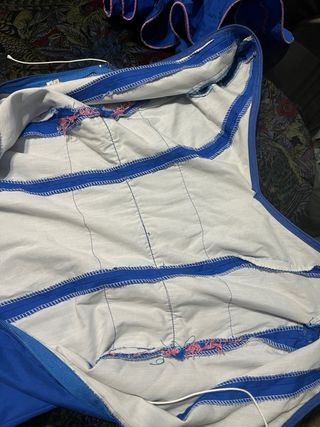 Traje Flamenca Azul y Rosa