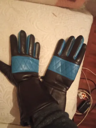 2 Guantes Moto/Nieve/Frío Marrón y Azul