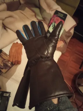 2 Guantes Moto/Nieve/Frío Marrón y Azul