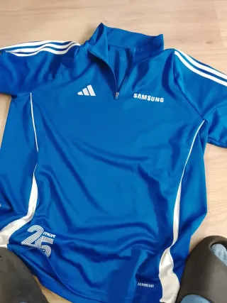 Camiseta Adidas Media Cremallera Azul