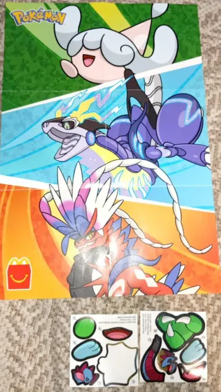 Poster Pokémon McDonald's a elegir +stikers detrás