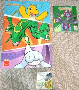 Poster Pokémon McDonald's a elegir +stikers detrás