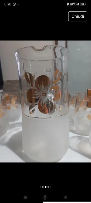 Set 6 bicchieri vintage oro floreale