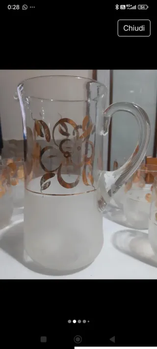 Set 6 bicchieri vintage oro floreale